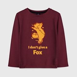Лонгслив хлопковый детский I dont give a fox, цвет: меланж-бордовый