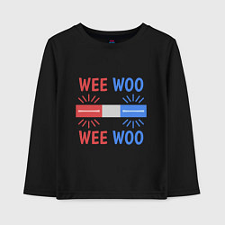 Лонгслив хлопковый детский Wee woo, цвет: черный