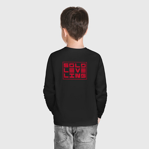 Детский лонгслив Solo Leveling A second chance Red / Черный – фото 4
