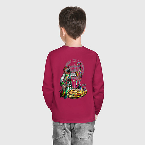 Детский лонгслив Стеклянные колбочки / Маджента – фото 4