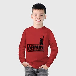 Лонгслив хлопковый детский Armin van buuren, цвет: красный — фото 2