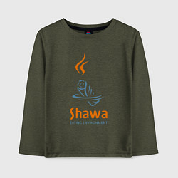 Лонгслив хлопковый детский Shawa eating environment, цвет: меланж-хаки