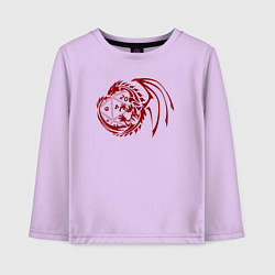Лонгслив хлопковый детский Дракон вокруг игральной кости, цвет: лаванда