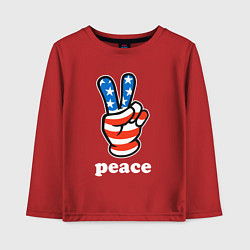 Лонгслив хлопковый детский USA peace, цвет: красный