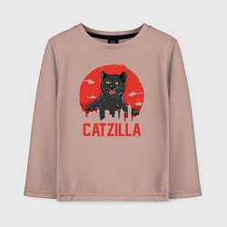 Лонгслив хлопковый детский Catzilla, цвет: пыльно-розовый