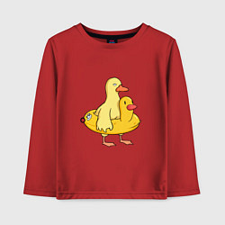 Лонгслив хлопковый детский Две утки, цвет: красный