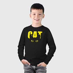 Лонгслив хлопковый детский Cat облик, цвет: черный — фото 2