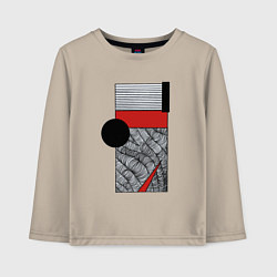 Лонгслив хлопковый детский Волны и круг, цвет: миндальный