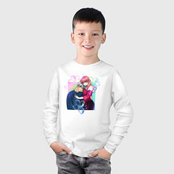 Лонгслив хлопковый детский Любовь с кончиков пальцев, цвет: белый — фото 2