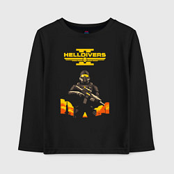 Лонгслив хлопковый детский Helldivers 2: War, цвет: черный