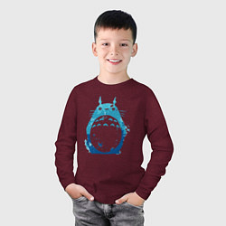 Лонгслив хлопковый детский Blue Totoro, цвет: меланж-бордовый — фото 2
