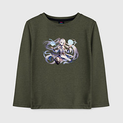Лонгслив хлопковый детский Фрирен - Маг, цвет: меланж-хаки