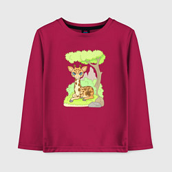 Лонгслив хлопковый детский Милый маленький жираф, цвет: маджента