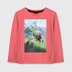 Лонгслив хлопковый детский Фрирен и Ферн, цвет: коралловый