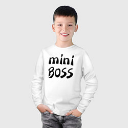 Лонгслив хлопковый детский Mini boss, цвет: белый — фото 2