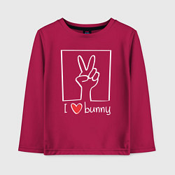 Лонгслив хлопковый детский I love bunny, цвет: маджента