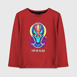 Лонгслив хлопковый детский I am an alien, цвет: красный