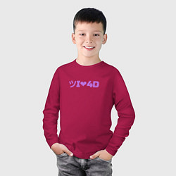 Лонгслив хлопковый детский I Love 4D кино, цвет: маджента — фото 2