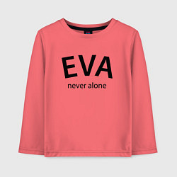 Лонгслив хлопковый детский Eva never alone - motto, цвет: коралловый