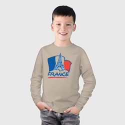 Лонгслив хлопковый детский France, цвет: миндальный — фото 2