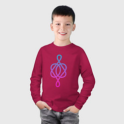 Лонгслив хлопковый детский Кельтский фиолетовый узор, цвет: маджента — фото 2