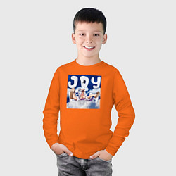 Лонгслив хлопковый детский Весёлый Мальчик, цвет: оранжевый — фото 2