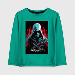 Лонгслив хлопковый детский Assassins creed классика, цвет: зеленый