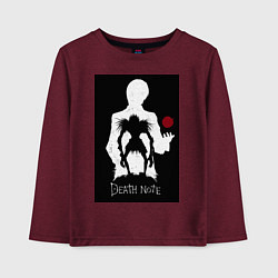 Лонгслив хлопковый детский Тетрадь смерти Рюк яблоко, цвет: меланж-бордовый
