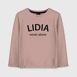 Лонгслив хлопковый детский Lidia never alone - motto, цвет: пыльно-розовый