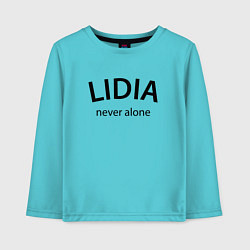 Лонгслив хлопковый детский Lidia never alone - motto, цвет: бирюзовый