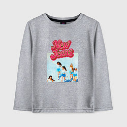 Лонгслив хлопковый детский New Jeans wibes, цвет: меланж