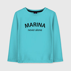 Лонгслив хлопковый детский Marina never alone - motto, цвет: бирюзовый