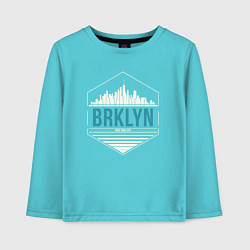 Лонгслив хлопковый детский Brooklyn city, цвет: бирюзовый