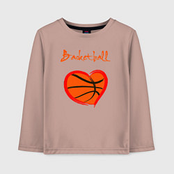 Лонгслив хлопковый детский Basket love, цвет: пыльно-розовый