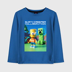 Лонгслив хлопковый детский Bart and Creeper - collaboration ai art, цвет: синий