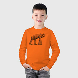 Лонгслив хлопковый детский Новогодняя обезьяна, цвет: оранжевый — фото 2