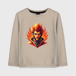 Лонгслив хлопковый детский Мужчина огонь, цвет: миндальный