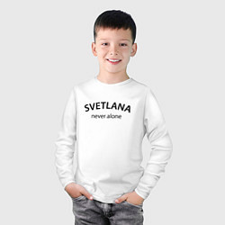 Лонгслив хлопковый детский Svetlana never alone - motto, цвет: белый — фото 2
