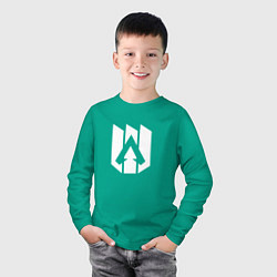 Лонгслив хлопковый детский Стилизованный логотип Апекс Легенд, цвет: зеленый — фото 2