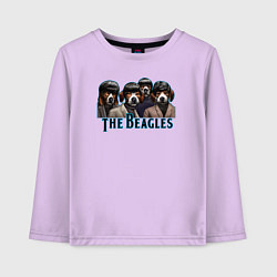 Лонгслив хлопковый детский Beatles beagles, цвет: лаванда