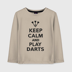 Лонгслив хлопковый детский Расслабься и играй в дартс, цвет: миндальный