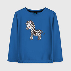 Лонгслив хлопковый детский Маленькая зебра, цвет: синий