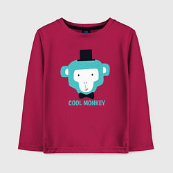 Лонгслив хлопковый детский Cool monkey, цвет: маджента
