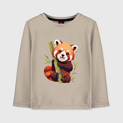 Лонгслив хлопковый детский The Red Panda, цвет: миндальный