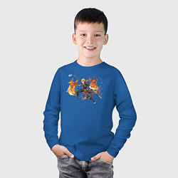 Лонгслив хлопковый детский Тома Геншин Импакт, цвет: синий — фото 2