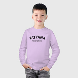 Лонгслив хлопковый детский Tatyana never alone - motto, цвет: лаванда — фото 2