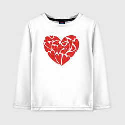 Лонгслив хлопковый детский Hearts of love, цвет: белый