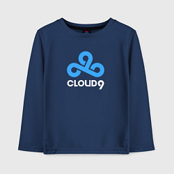 Лонгслив хлопковый детский Cloud9 - pattern, цвет: тёмно-синий