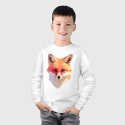 Лонгслив хлопковый детский Foxs head, цвет: белый — фото 2