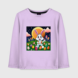 Лонгслив хлопковый детский Кролик пришелец, цвет: лаванда